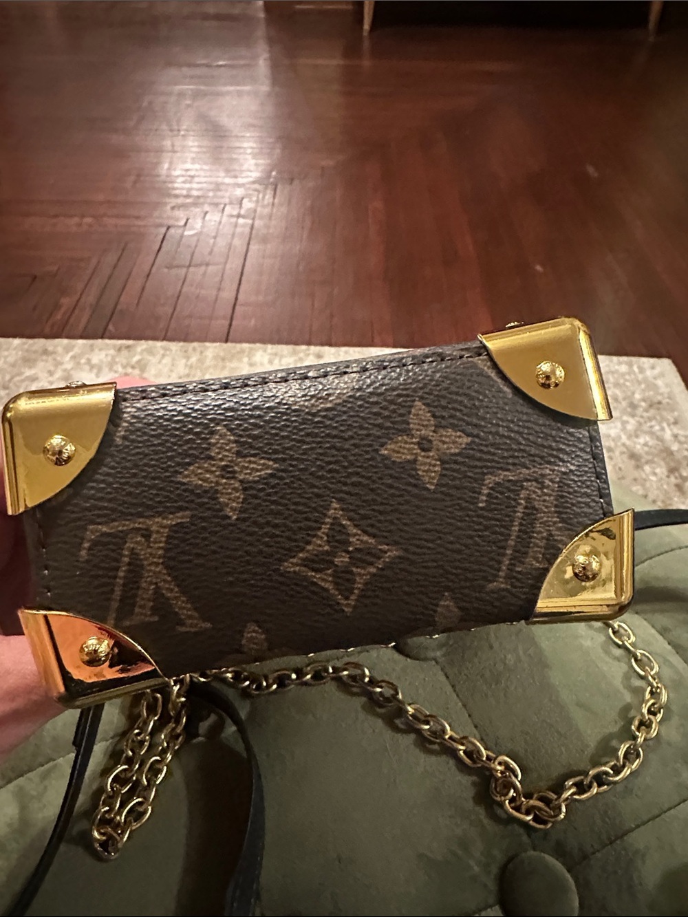 Luxury Monogram Top-Handle Crossbody Bag in Brown - Picture 3 of 9